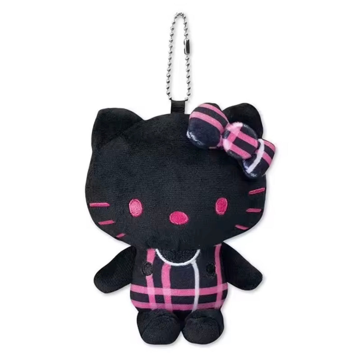 Black & Pink Hello Kitty Plush Keychain