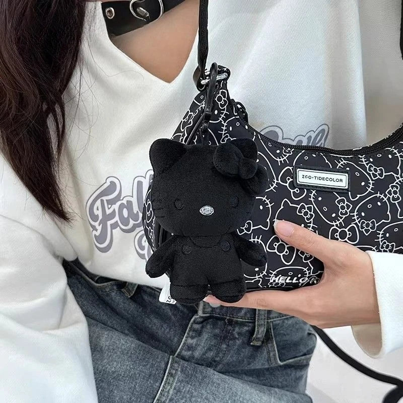 Black Out Hello Kitty Plush Keychain