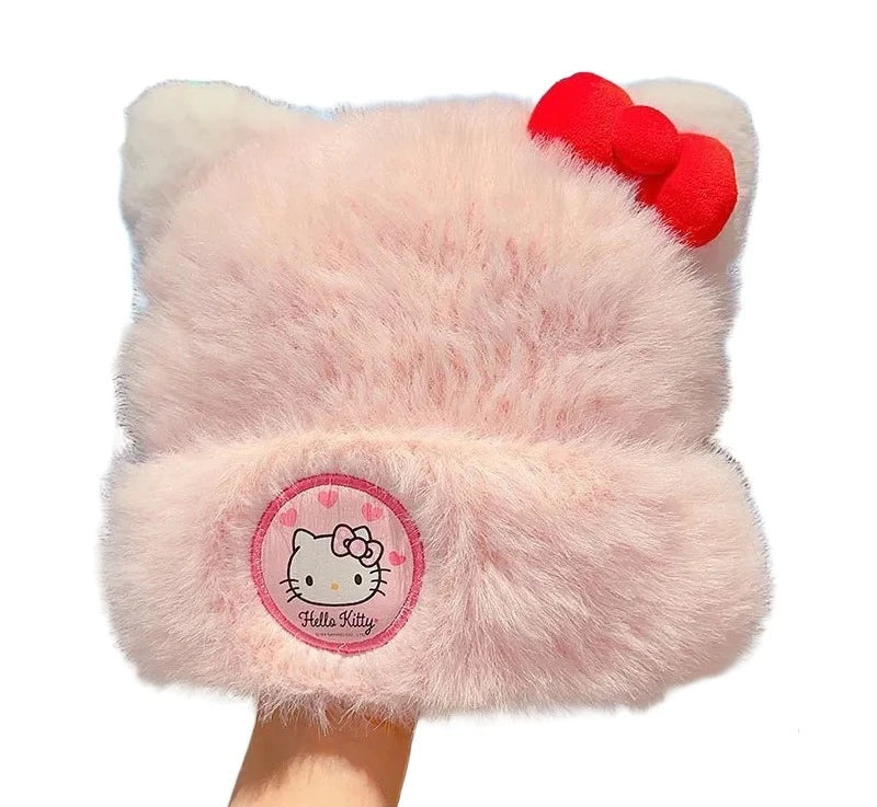 Fluffy Hello Kitty Beanie