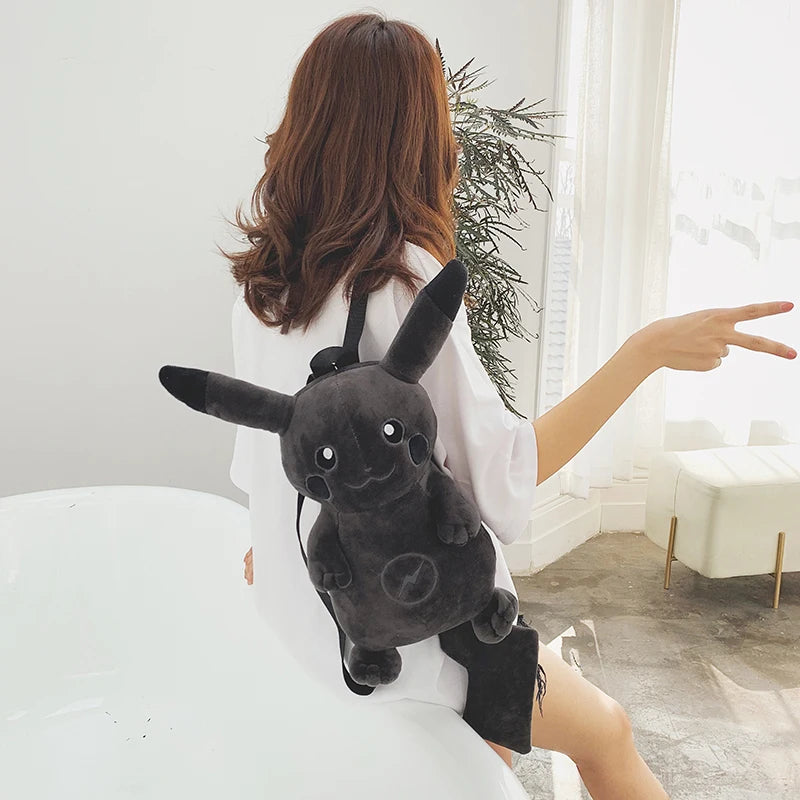 Black Pikachu Plush Backpack