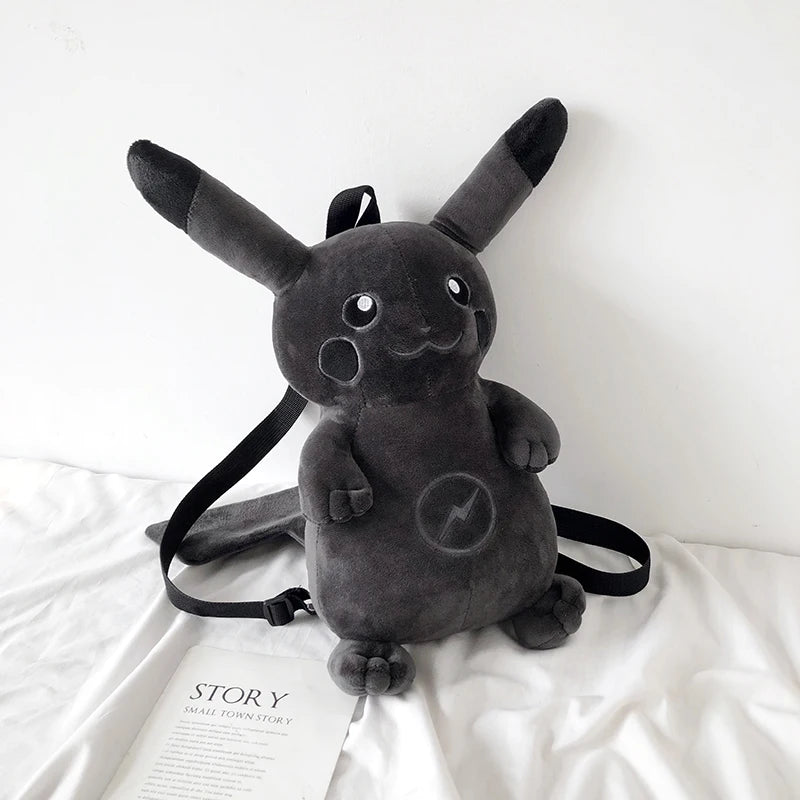 Black Pikachu Plush Backpack