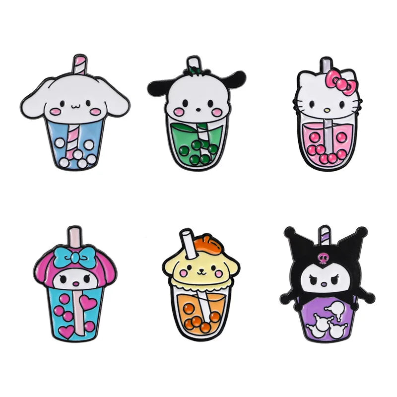 Sanrio Boba Tea Pins 6pcs Set