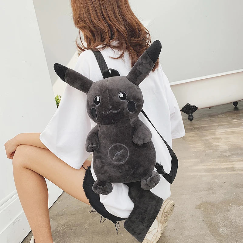 Black Pikachu Plush Backpack